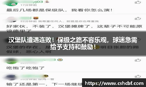 汉堡队遭遇连败！保级之路不容乐观，球迷急需给予支持和鼓励！